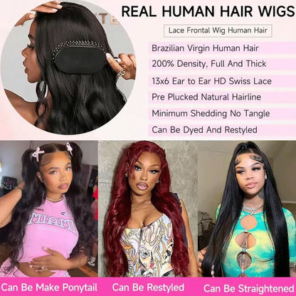 40 42 Inch 250% Wear And Go Glueless Wigs Body Wave Human Hair Wigs 13x4 13X6 Wet and Wavy HD Lace Frontal Wigs For Women