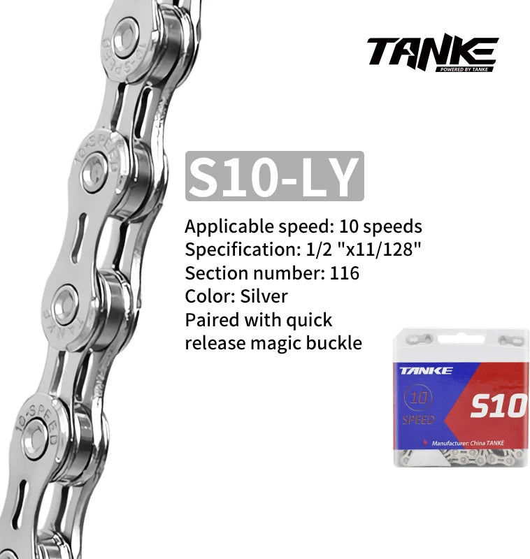 TANKE Bike Chain S8 S9 S10 S11 S12 MTB Road Bicycle Chains,Variable Speed Chain 116/126L High Quality Current Cycling Accessorie