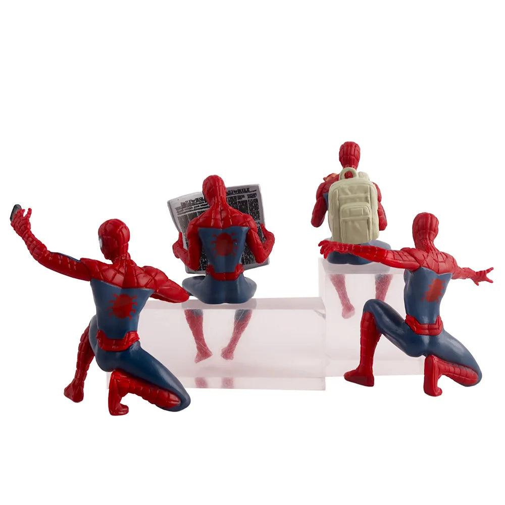 4PCS Hasbro Marvel Spider Man Superhero Spiderman 7-9cm Action Figure Spider-Man Anime Collection Mini Toys Model Children Gift