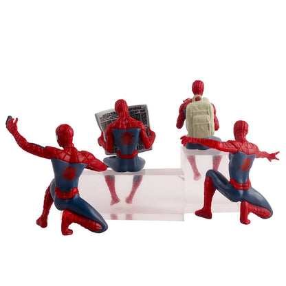 4PCS Hasbro Marvel Spider Man Superhero Spiderman 7-9cm Action Figure Spider-Man Anime Collection Mini Toys Model Children Gift