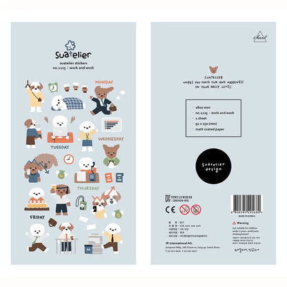 Korean Import Original Suatelier Collection Kawaii Daily Stickers Scrapbooking Diy Journal Stationery Sticker Deco Art Supplies