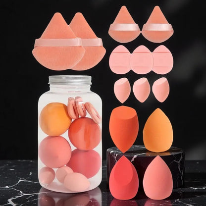 12/14Pcs Makeup Sponge Set Cosmetic Blender Beauty Egg Foundation Sponge Powder Puffs Mini Finger Puff Women Make Up Accessories