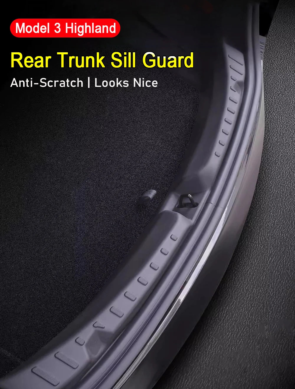 USVOTOV for Tesla Model Y Juniper Launch Model 3 2025 2026 Trunk Sill Guard Cargo Mat Rear Bumper Protector TPE Pads Accessories