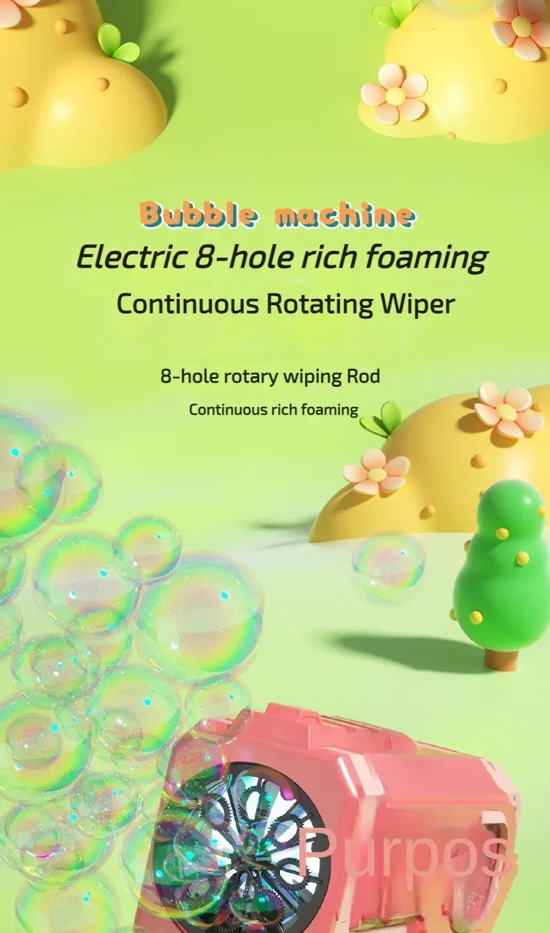 Space Electric Automatic Bubble Machine Bubble Gun Summer Beach Bathing Outdoor Games Children Fantasy Kids Bubble Toy