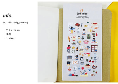 Korean Import Suatelier Travel Home Life Study Friend Stickers Scrapbooking Diy Journaling Diary Stationery Sticker School Gift