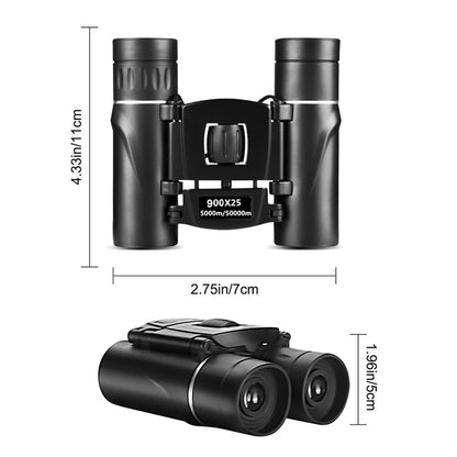 900x25 Mini Binoculars High-Powered BAK4 Prism Waterproof for Travel Bird Watching Outdoor Sports