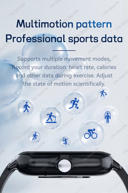 Smart Watch 1.83" Hd Screen Bluetooth Call Heart Rate Blood Oxygen Health Monitor Sports Smartwatch Women Men Holiday Gifts New