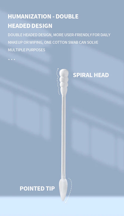 200PCS/box - high-quality double ended cotton swabs - suitable for personal cleaning, gentle makeup removal, makeup swabs, etc
