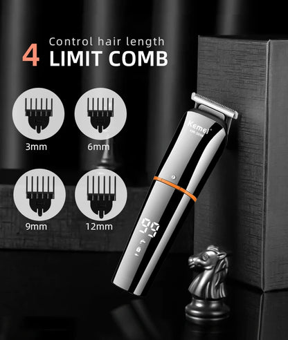 Kemei Waterproof 11-in-1 Men's Grooming Kit Electric Beard Trimmer Shaver Hair Clipper Rechargeable Nose Hair Trimmer KM-5898