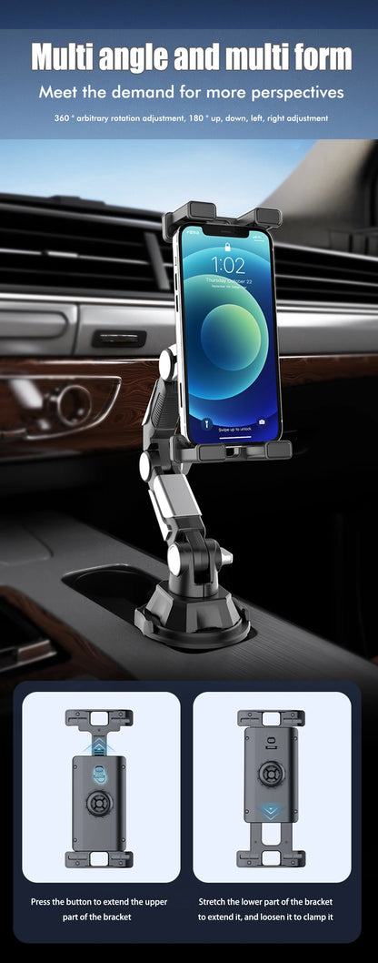 Car Cup Holder Phone Tablet Mount 360 Rotation Flexible Arm Stand For iPhone Android iPad Auto Interior Accessory Daily Use