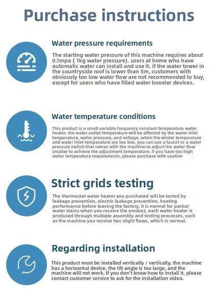 5500W Newest Water Heater Instant Water Heater Tankless Instantaneous Faucet Tap Kitchen Hot Water Crane LED Digital