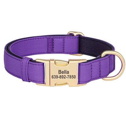 Personalized Dog Collar Waterproof Nylon Dog Collars Soft Padded Pet Necklace Free Engraved for Small Medium Large Dogs Pitbull