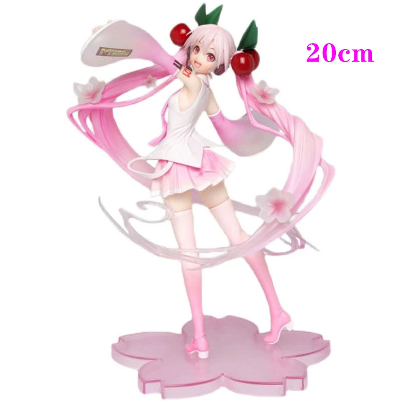 Anime Figure Cherry Blossoms Dress Action Figures Kawaii Swimsuit Vocaloid PVC Collectible Model Toys Girl Gift