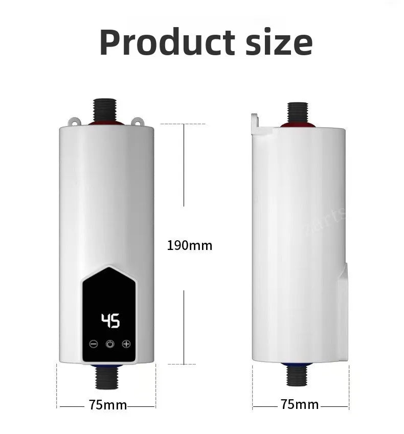 5500W Newest Water Heater Instant Water Heater Tankless Instantaneous Faucet Tap Kitchen Hot Water Crane LED Digital