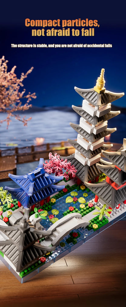 688PCS Hangzhou West Lake, Chinese Architecture, Classic Building Puzzle Toys, Miniature Building Block Sets, Models