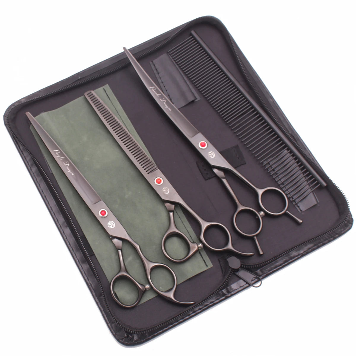 Dog Grooming Scissors Purple Dragon Stainless Gold Professional Dog Shears Scissors To Cut Dog Hair Pet Curved Shears Z3005A