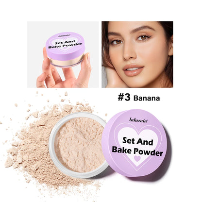 Lakerain Delicate Setting Powder Lasting Without Shedding Makeup Control Oil Locking Moisture Create Zero Pore Base Makeup