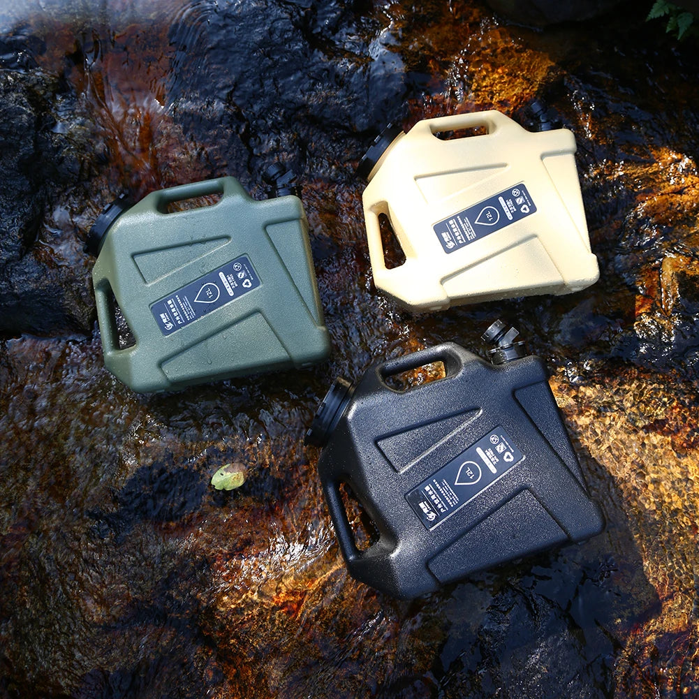 10/12L Outdoor Water Bucket Large-Capacity Portable Camping Water Bag Container with Faucet Driving Water Tank for Picnic Hiking