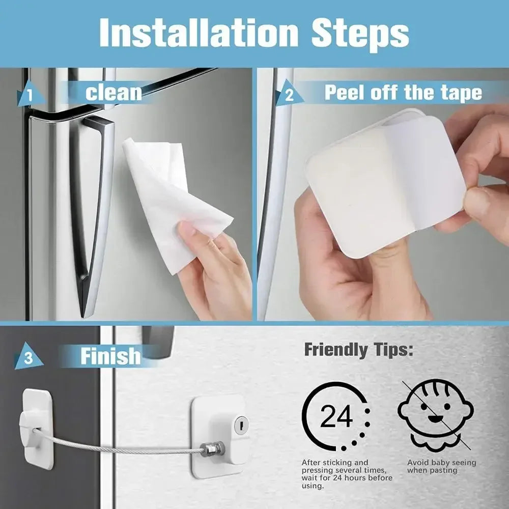 1PCS Baby Safety Refrigerator Lock With Keys or Coded Lock Infant Security Cabinet Locks Sliding Closet Door Locks