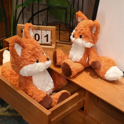 Cute Fluffy Fox Plush Toy Soft Cartoon Orange Foxes Stuffed Doll Baby Appease Children toys