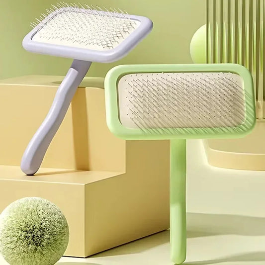 Professional Pet Grooming Brush Dual Tone Handle Dense Metal Teeth Comb for Fluffy Volume Teddy Cats Dogs Universal Styling Tool