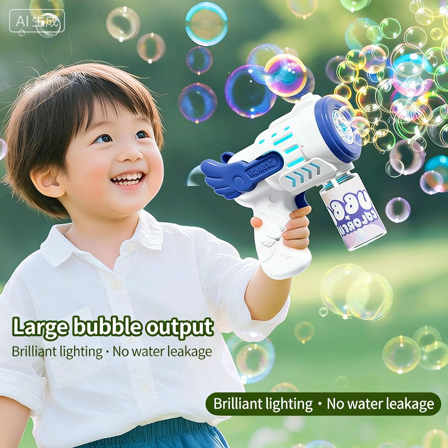 Fully Automatic Bubble Gun Rocket Bubbles Machine Automatic Blower with Bubble Liquid Toy for Kids Beach Outdoor Bubble Gifts