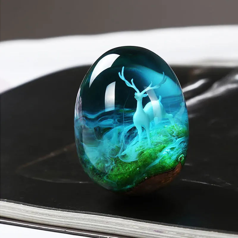 JCD Mini Elk Deer Resin Filled Model Epoxy Animal Mold 3D Miniature Landscape Accessories for Diy Crafts Jewelry Making