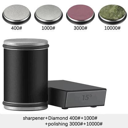 Rolling Knife Sharpener Magnetic Knife Holder Diamond Sharpening Stone Kit with 15 and 20 Degrees Angle Roller Kitchen Accessory