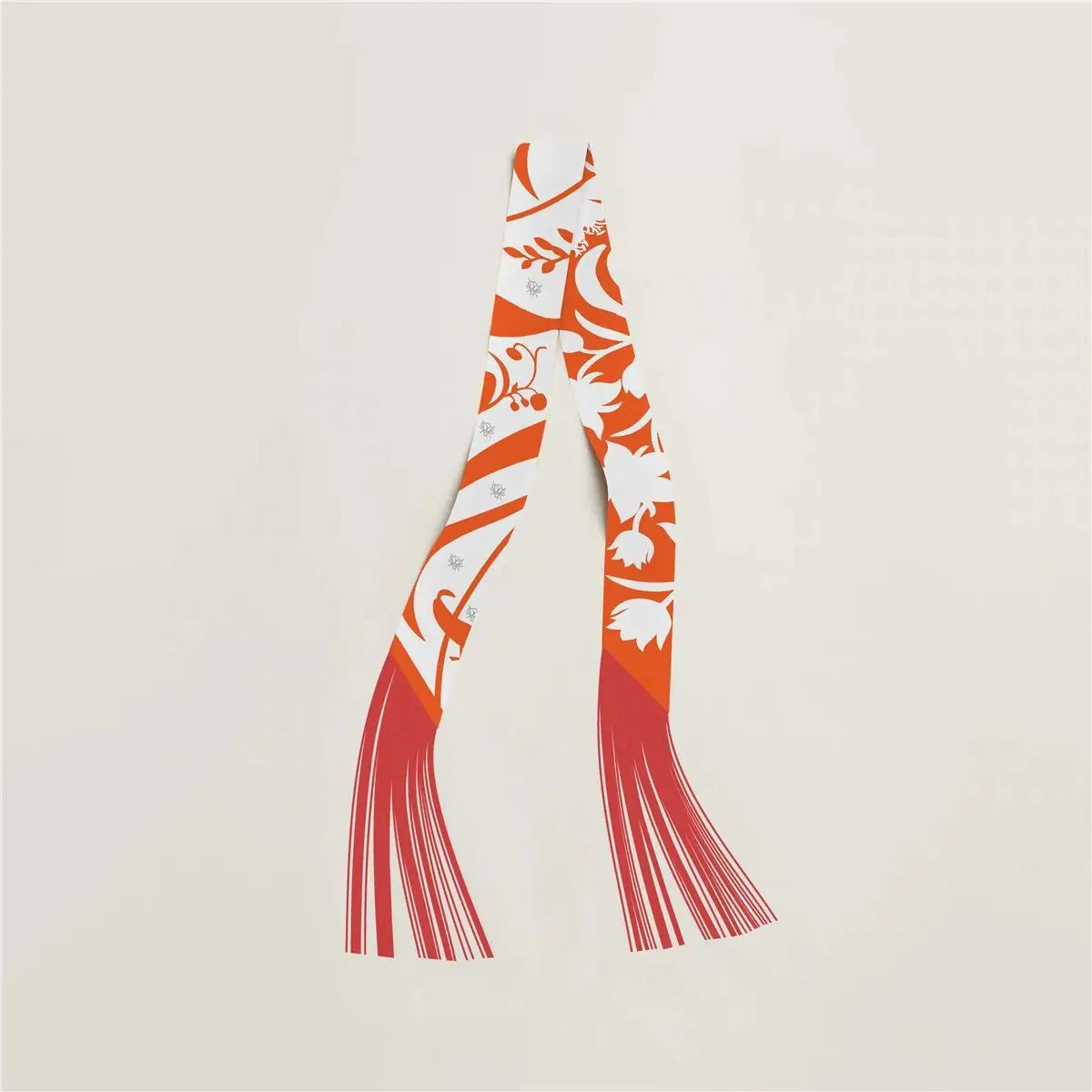 130x5cm Tassel Cashew Print Scarf Women's All-season Twill Silk Decorative Ribbon Multi-purpose Bag Hair Tie Belt Scarf