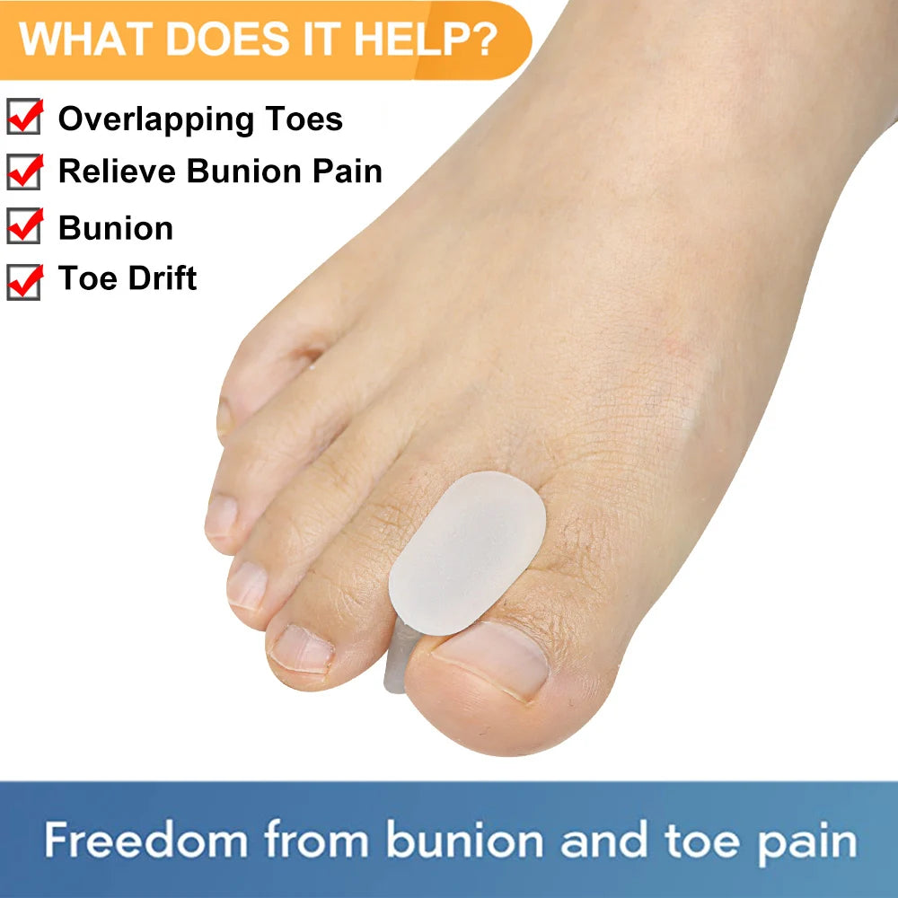 Pexmen 2/4Pcs Toe Spacers Separators Bunion Corrector Gel Toe Protector for Straightening Overlapping Toes for Men and Wom