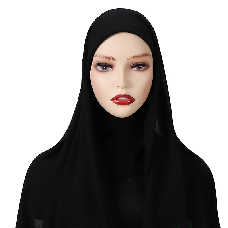 Full Cover Inner Muslim Chiffon Hijab Instant Scarf Islamic Cap Head Wear Caps Underscarf Bone Bonnet Headcover
