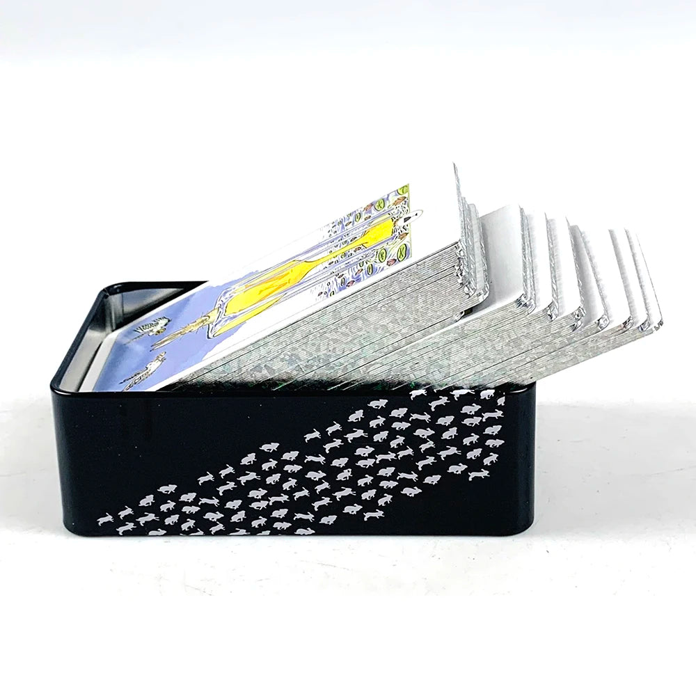 High-Quality Tin Box Tarot Cards Classical Divination Deck With Paper Guidebook , Family Entertainment Games Christmas Gifts