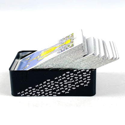 High-Quality Tin Box Tarot Cards Classical Divination Deck With Paper Guidebook , Family Entertainment Games Christmas Gifts