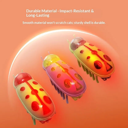 Mini Electric Bug Pet Dog Cat Toy Interactive Cute Ladybird Beetle Animal Shape Cat Toys Walking Insect Cat Playing Supplies