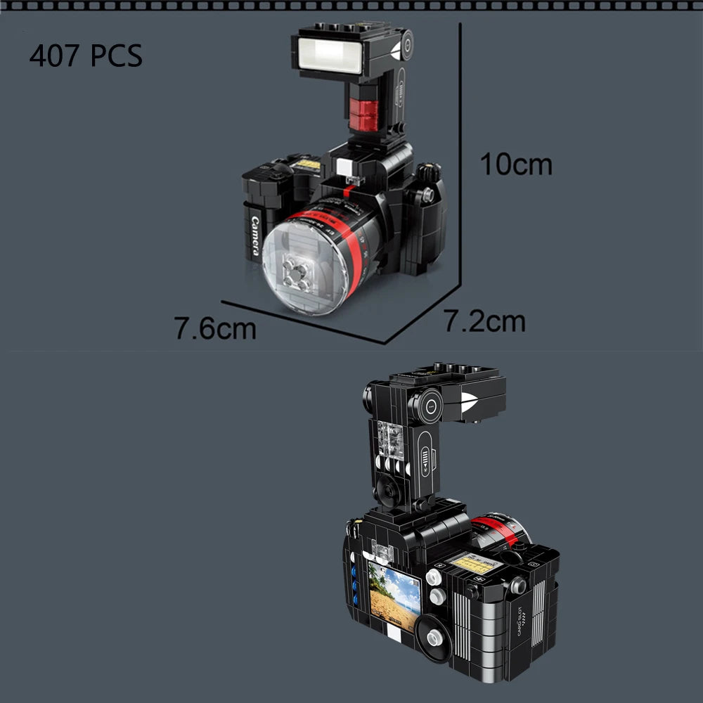 Classic Digital Camera Model Mini Brick Toys for Boys Adult Assembly Design Block Kits Classical Collection Projector Party Gift