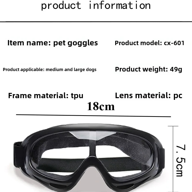 Pet Adjustable Dog Goggles Sunglasses Anti-UV Sun Glasses Eye Wear Protection Black Widely Used Dog Sunglasses Pet Dog Supplies