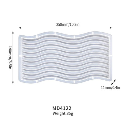Geometric Tray Resin Mold Epoxy Resin Wave Shaped Silicone Molds for Cup Mat Holder DIY Home Decor Gypsum Ornaments Making Mould