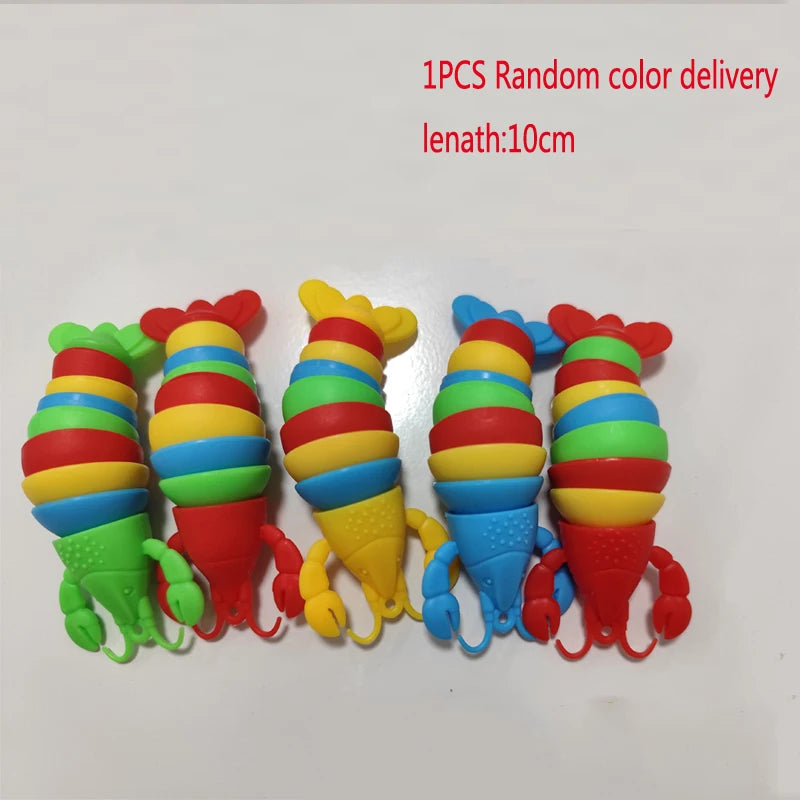 3D Slug Fidget Toy Colorful Slug Snail Toy Articulated Flexible All Ages Relief Anti-Anxiety Sensory Toys for Children