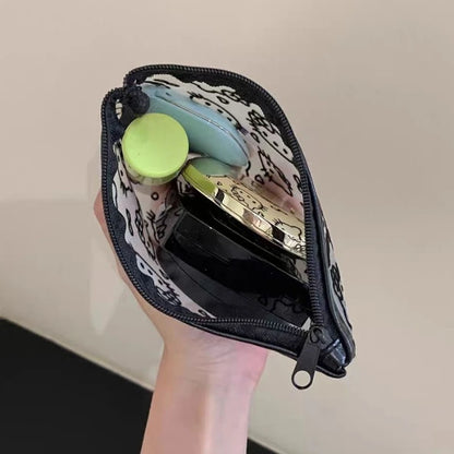 Transparent Mesh Hello Kitty Coin Purse Cartoon Style Fashionable, Simple Portable Makeup Bag Headphone Storage Bag Holiday Gift