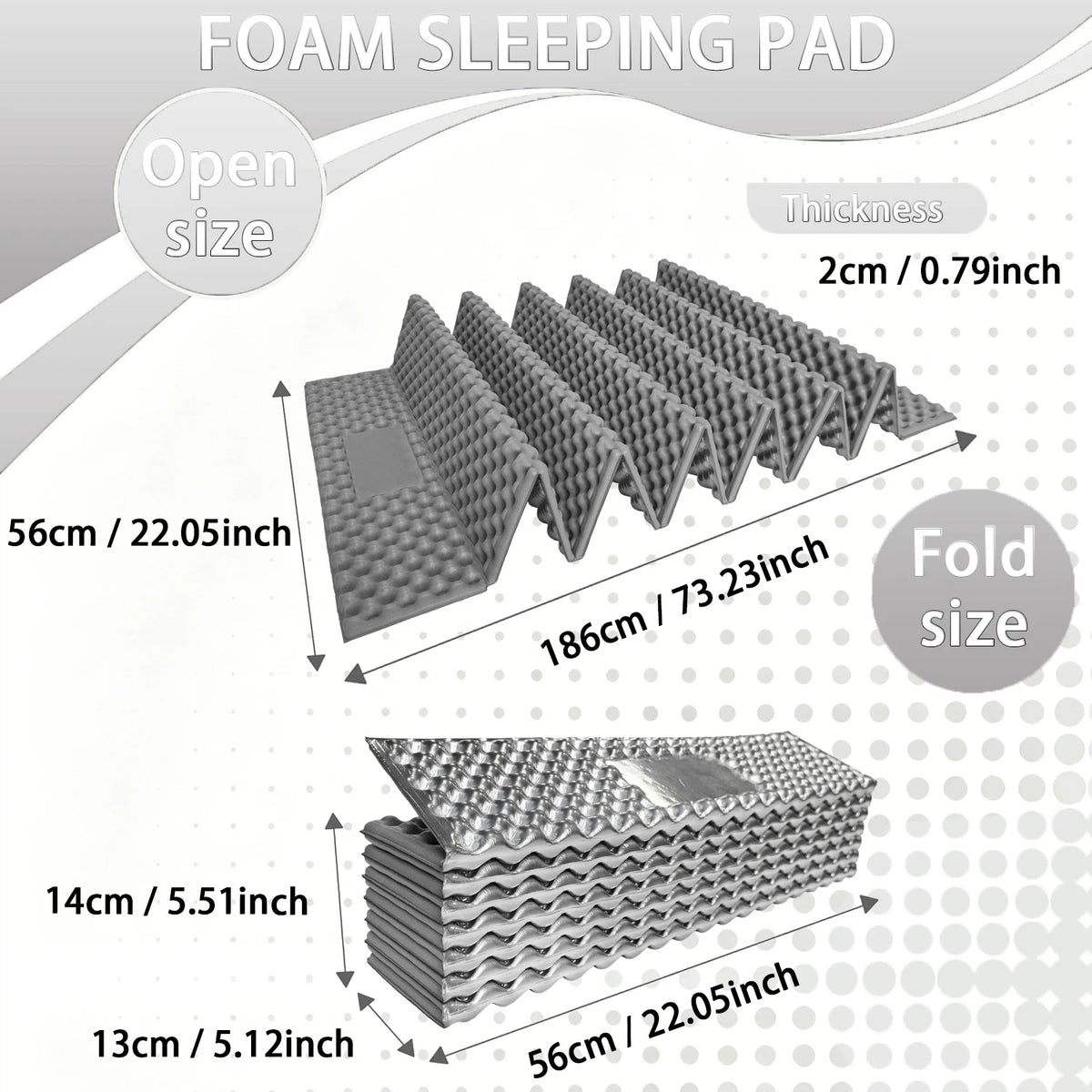 Egg Nest Sleeping Mat 330g Ultralight Aluminum Foil Pad Portable Insulated Camping Mat for Hiking Backpacking Tent Beach Yoga