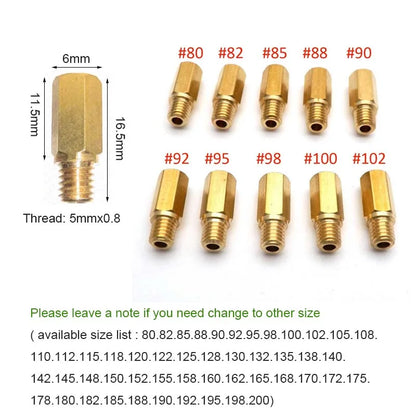 Pack of 10 Pieces Main Jet For Keihin FCR OKO KOSO PE PWK Carburetor Hexagon Motorcycle Main Injector Nozzle
