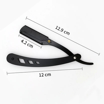 Men's Straight Hairdresser Razor Hair Removal Shaving Armpit Hair Pubic Hair Folding Razor Hair Removal Tool (Without blade)