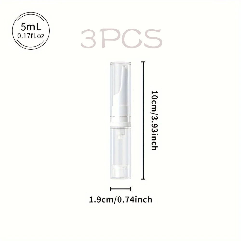 5/10/15ml Clear Foundation Dispenser Bottle Portable Travel Essence Sample Container Airless Vacuum Eye Gel Cream Empty Tubes