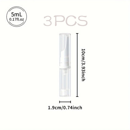 5/10/15ml Clear Foundation Dispenser Bottle Portable Travel Essence Sample Container Airless Vacuum Eye Gel Cream Empty Tubes