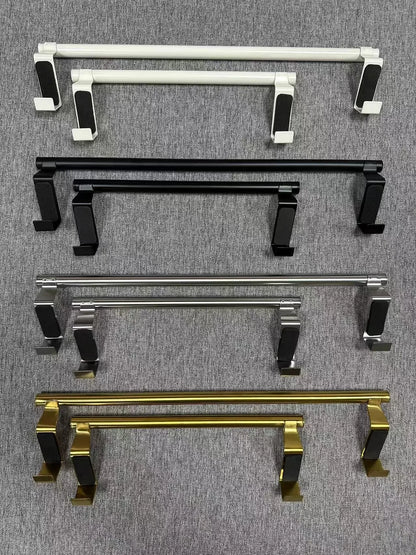 1Pcs Towel Rack Over Door Towel Bar Hanging Holder Stainless Steel Bathroom Kitchen Cabinet White Black Towel Rag Shelf Hanger