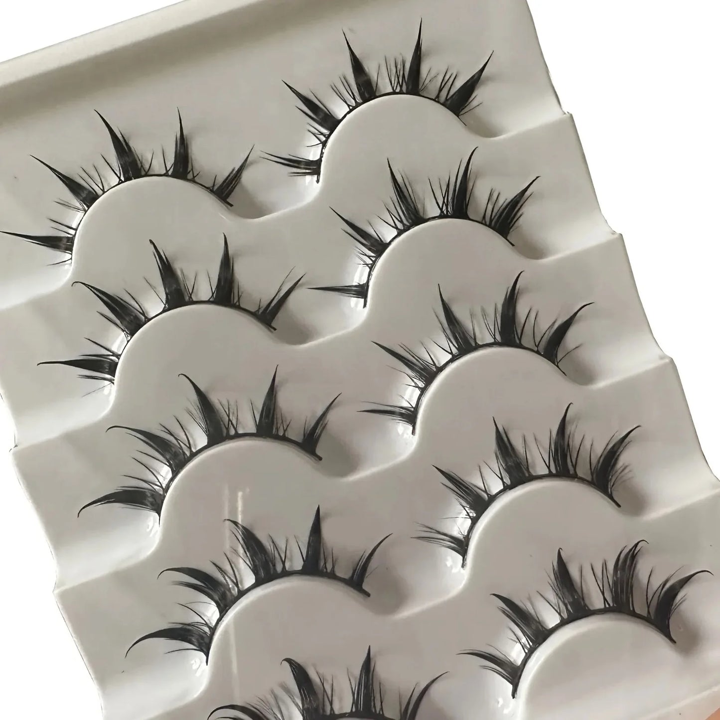 Anime-Inspired False Eyelashes 5 Pairs Comic Eye Cos Faux Lashes Demon Style Volumizing Lengthening