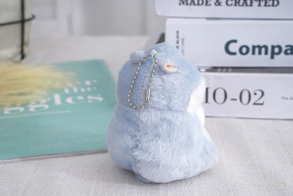 Fluffy Hamster Doll Plush Toys Keychain Pendant Women Girl Faux Fur Pompom Key Ring Trinkets Handbag Backpack School Bag Pendant