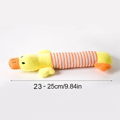 Plush Cute Elephant Duck Pig Pet Dog Cat Squeak Sound Dog Toys Funny Fleece Durability Chew Molar Toy Fit for All Pets
