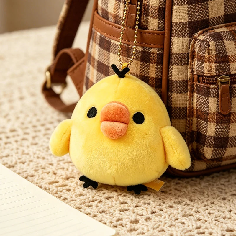 7CM Cute Cartoon Little Yellow Chicken Plushie Soft Animal Chicken Plushie Keychain Backpack Pendant Doll Birthday Gift For Kid