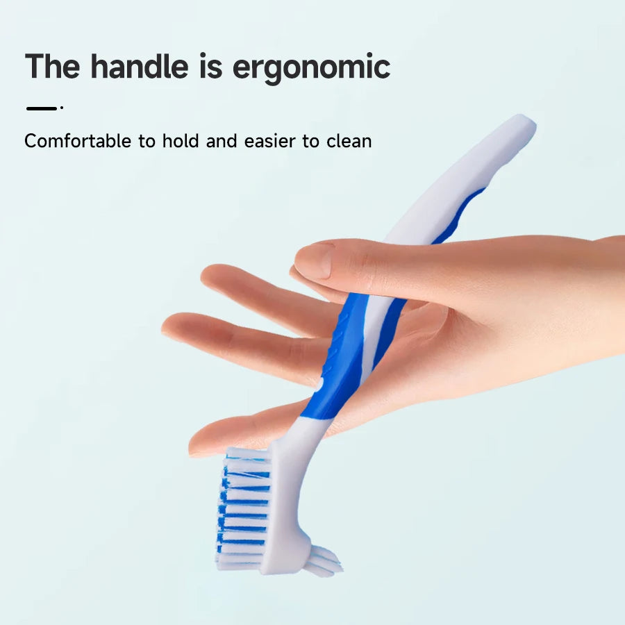 1pcs Toothbrush for dentures, double-sided cleaning, orthodontic correction, denture retainers, specialized toothbrush
